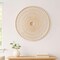 Round Woven Rattan Wall Hanging Art Piece – Natural Bamboo and Wood Wicker Home Decor Accent – Handmade Boho Wall Decor for Bedroom, Living Room, & Office – 36", White